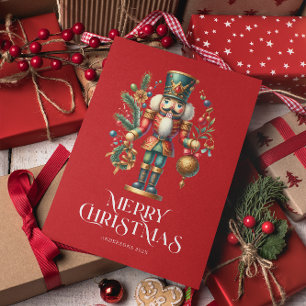 Festive jul Nutcracker Anpassningsbar Photo Kort