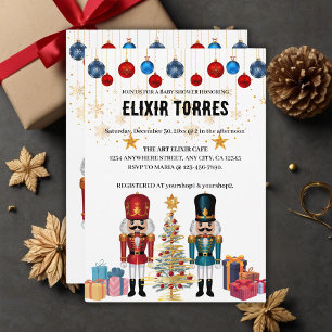 Festive jul Nutcracker Ornaments Baby Shower Inbjudningar