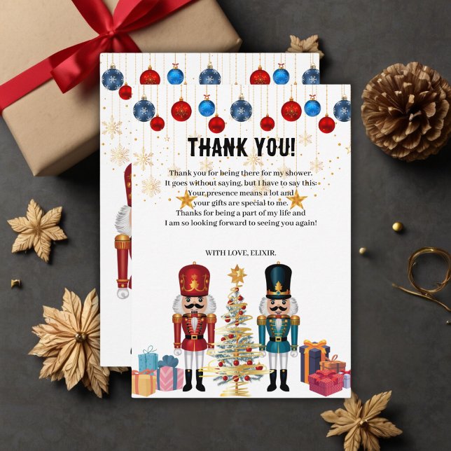 Festive jul Nutcracker Ornaments Baby Shower Tack Kort (Skapare uppladdad)