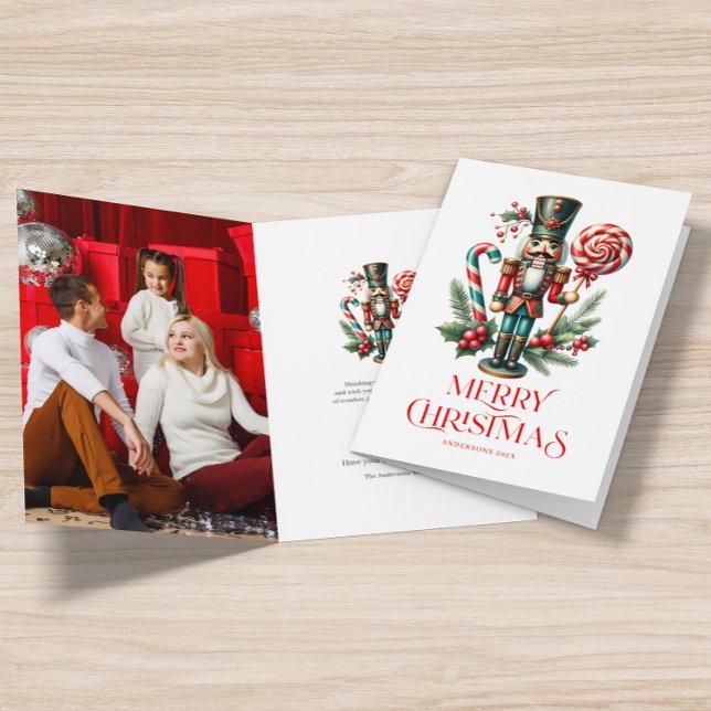Festive jul Nutcracker Personalizable Photo Kort (Skapare uppladdad)