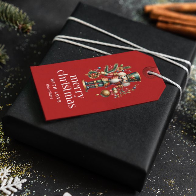 Festive jul Nutcracker Presentetikett (Skapare uppladdad)