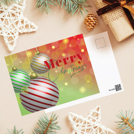 Festive jul Ornaments Twinkling Guld Ljus Helg Vykort