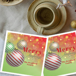 Festive jul Ornaments Twinkling Guld Ljus Pappersservett