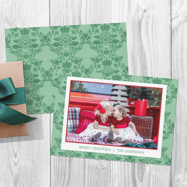 Festive jul PineApple Ornaments Photo Julkort (Skapare uppladdad)