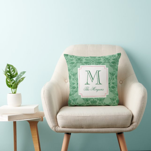 Festive jul Pineapple Ornamles Monogram Kudde (Stol)