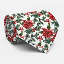 Festive jul poinsettia mönster nacke ti slips