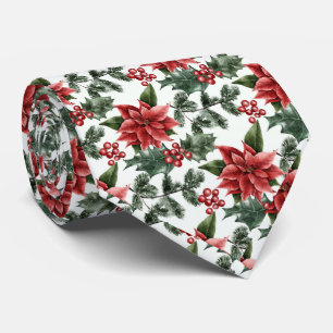 Festive jul poinsettia mönster nacke ti slips