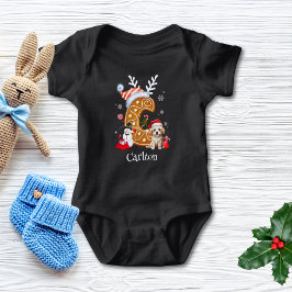 Festive jul Puppy Gingerbröd Brev C Boy T Shirt