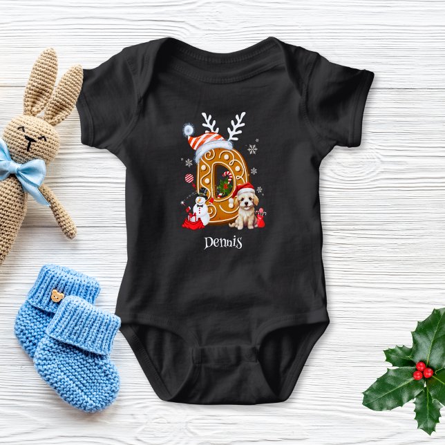 Festive jul Puppy Gingerbröd Brev D Boy T Shirt (Skapare uppladdad)