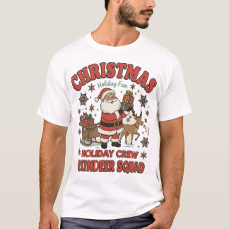 Festive jul Rener Tecknad Party T-Shirt