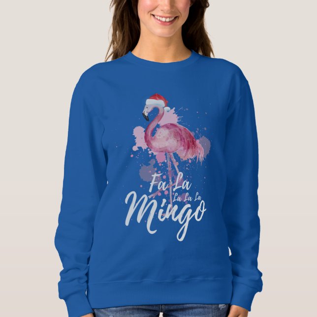 Festive jul rosa flamingo t shirt (Framsida)