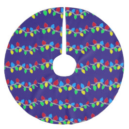 Festive jul String Ljus på Blue Julgransmatta Borstad Polyester