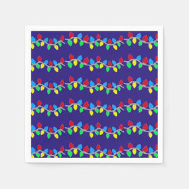 Festive jul String Ljus på Blue Pappersservett