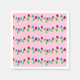 Festive jul String Ljus på Rosa Pappersservett