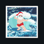 Festive jul Surfing Santa Beach Pappersservett<br><div class="desc">Pappra blöjor för julklapp</div>