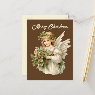 Festive jul vattencolor Angel Helg Vykort