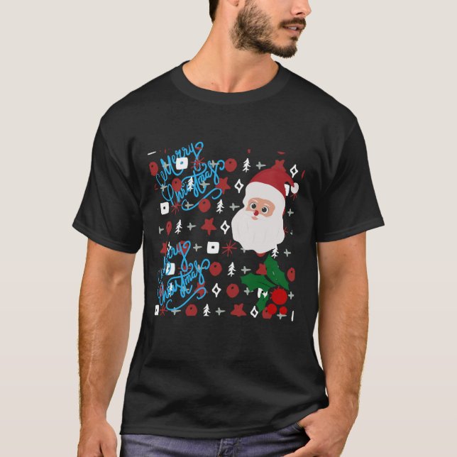 Festive jul-vibes grafik t-shirt för manar (Framsida)
