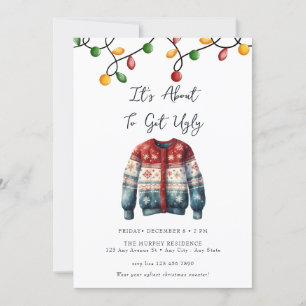 Festive jul Watercolor Cocktail Party Inbjudningar