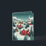 Festive jul Winter City-scenen Helgkort<br><div class="desc">Helgdag-kort för vinterstadsplats</div>