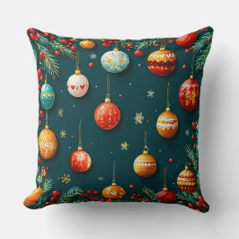 Festive Juldekorationer med prydnadsföremål Kudde