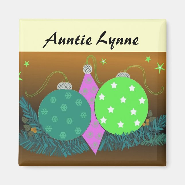 Festive Juldekorationer Ställe Holder Magnet (Framsidan)