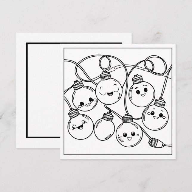 Festive julfärgning ljus julkort (Fram/baksida)