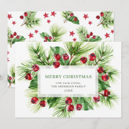 Festive julgran Berry Julhälsning Julkort