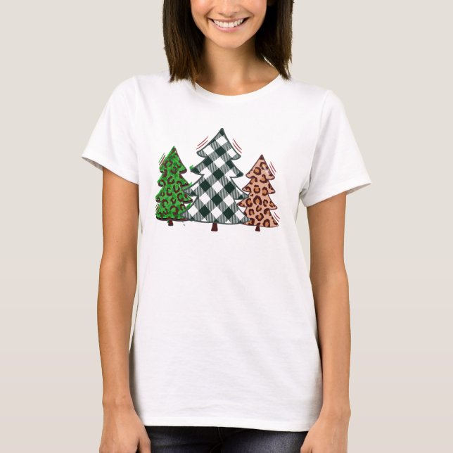 Festive Julgran Collage Shirt - Helgdag Tee (Framsida)