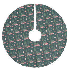 Festive Julgran Grönt Vintage Retro Van Julgransmatta Borstad Polyester