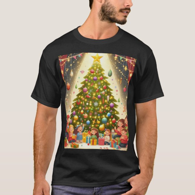 Festive Julgran Joy T Shirt (Framsida)