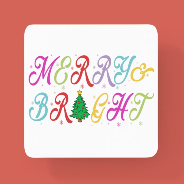 Festive Julgran med god färg Underlägg Papper Kvadrat (Skapare uppladdad)