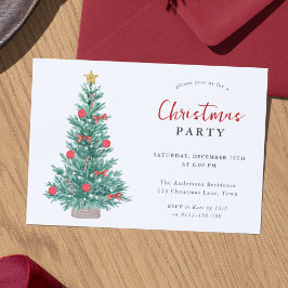 Festive Julgran Simple Elegant Party Inbjudningar