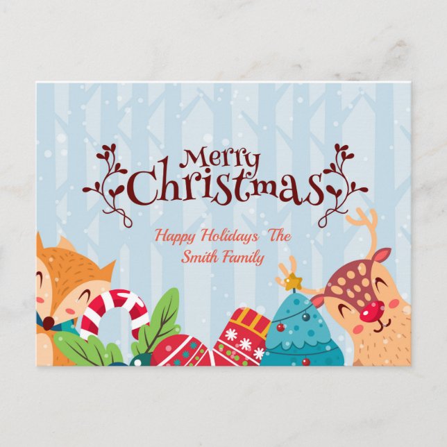 Festive Julgran Vykort (Framsida)