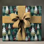 Festive Julgranar Winter Snö Helgdag Presentpapper<br><div class="desc">Festive Julgranar Winter Snö Wrapping Papper Gift Wrap Wrap har mönster med rött,  vitt och grönt Julgranar med snöflingor. Traditionell julafton mönster-perfekt för helgdag presentemballering. Passar för familj,  vänner,  företag och annat. Designad av Evco Studio www.zazzle.com/store/evcostudio</div>