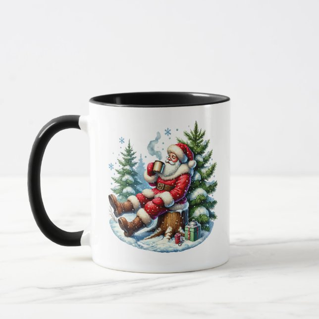 Festive julkakao Santa add monogram Mugg (Vänster)