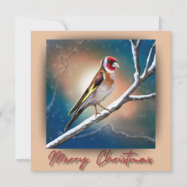 Festive-julkort med Goldfinch-illustration Julkort