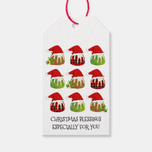 Festive julpudding presentetikett