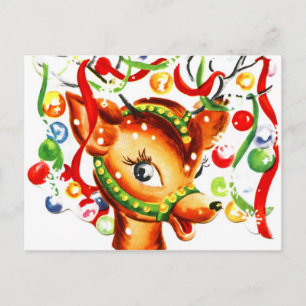 Festive julrenar helg vykort