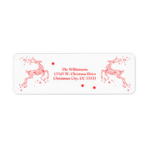 Festive julrenar Modern Red Swirls Stars