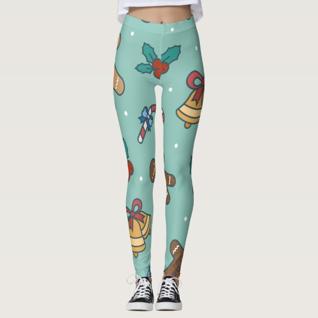 Festive julsötare design leggings (Framsida)
