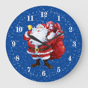 Festive jultomte Helgdag Large Clock Stor Klocka