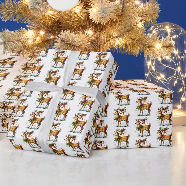 Festive jultomte renar presentpapper (Helgdagar)