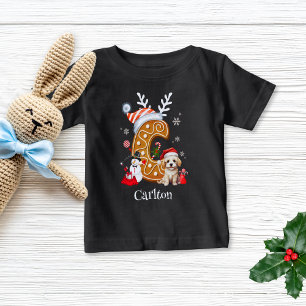 Festive jultomten Gingerbröd Brev C Boy T Shirt