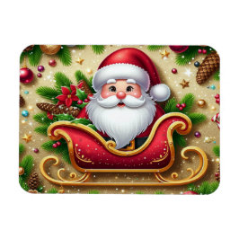 Festive Jultomten i Sleigh Magnet