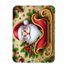 Festive Jultomten i Sleigh Magnet