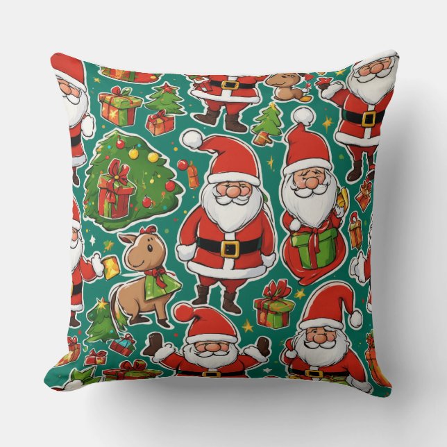"Festive Jultomten jul Pillow" Kudde (Framsida)