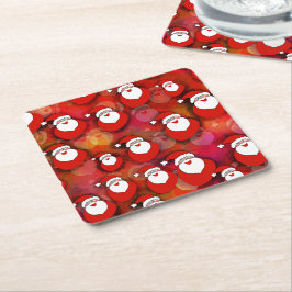 Festive Jultomten Mönster Underlägg Papper Kvadrat
