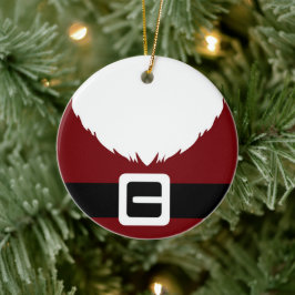 Festive Jultomten Red Kostym Jacka och Bälte Julgransprydnad Keramik