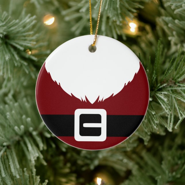 Festive Jultomten Red Kostym Jacka och Bälte Julgransprydnad Keramik (Träd)
