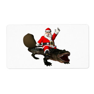 Festive Jultomten Riding An Alligator Fraktsedel